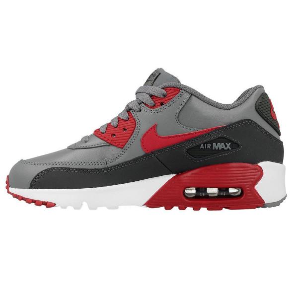 NIKE ナイキ AIR MAX 90 GS LTR Cool Grey Gym Red 83341...