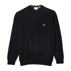 ラコステ 長袖 ソリッド Vネック セーター メンズ ニット、セーター Black(ブラック)