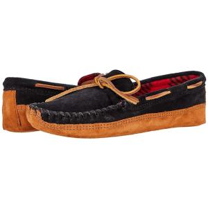 ミネトンカ Minnetonka Men's  Double Bottom Fleece メンズ スリッパ Black｜orange-orange