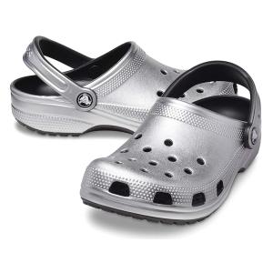 クロックス Crocs  クラシック Clog - グリッター メンズ クロッグ Silver Metallic｜orange-orange