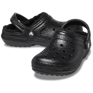 クロックス Crocs クラシック Lined Clog - グリッター メンズ クロッグ Black