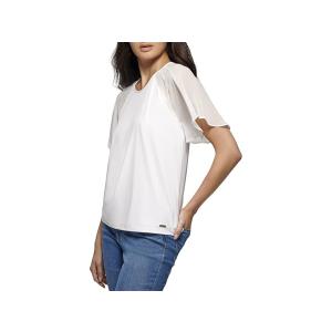 カルバン・クライン Calvin Klein Women&apos;s  Chiffon Ruffle Sle...