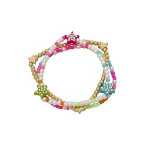 ベッツィジョンソン Betsey Johnson  Star Bead ストレッチ Bracelet レディース ブレスレット Multi｜orange-orange