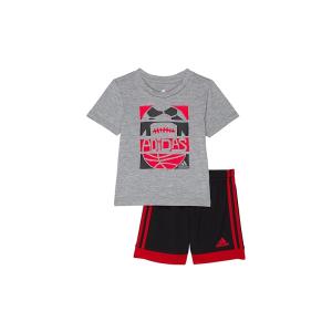 アディダス adidas Kids Poly Melange Tee&amp; 半ズボン Set (Infa...