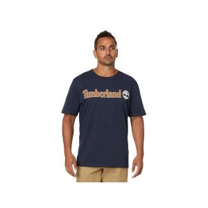 ティンバーランド Timberland  Linear Logo Short Sleeve Tee メンズ トップス Dark Sapphire｜orange-orange