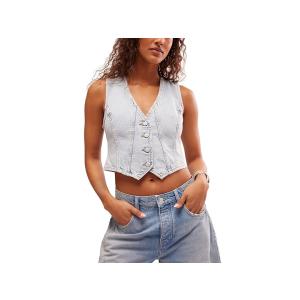 フリーピープル Free People  Tate デニム Vest レディース コート アウター ...