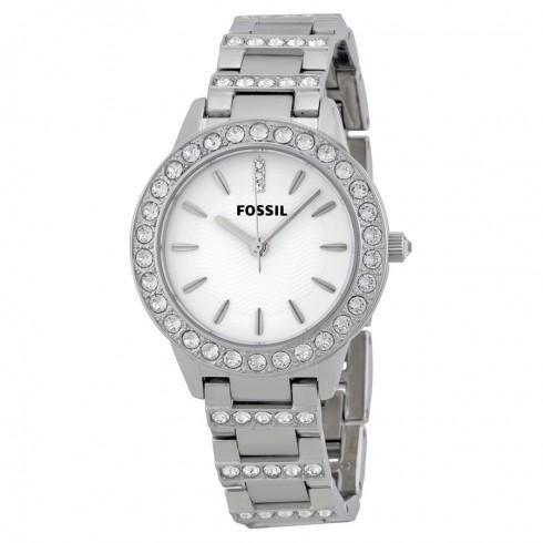 Glitz White Dial Stainless Steel Ladies Watch