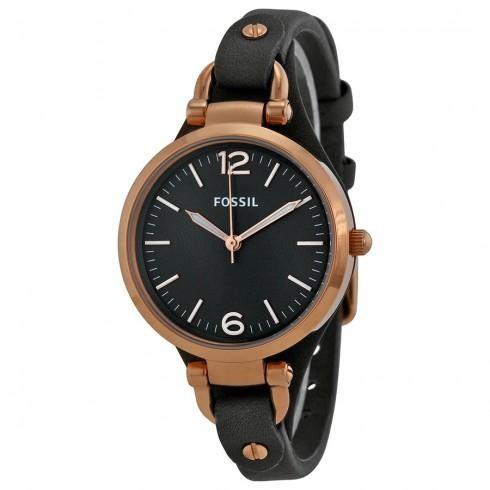 Georgia Grey Dial Leather Strap Ladies Watch