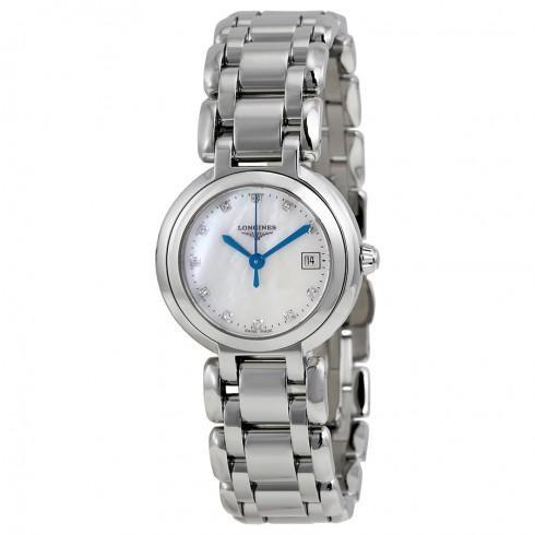 PrimaLuna White Mother of Pearl Dial Stainless Ste...