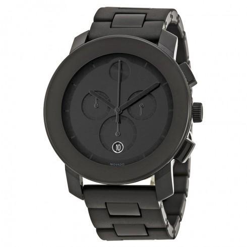 Bold Chronograph Black Bracelet Men's Watch