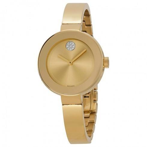 Bold Champagne Dial Gold Ion-plated Ladies Watch