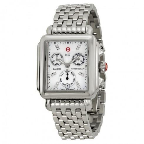 Ladies Deco Mother of Pearl Dial Chronograph Watch