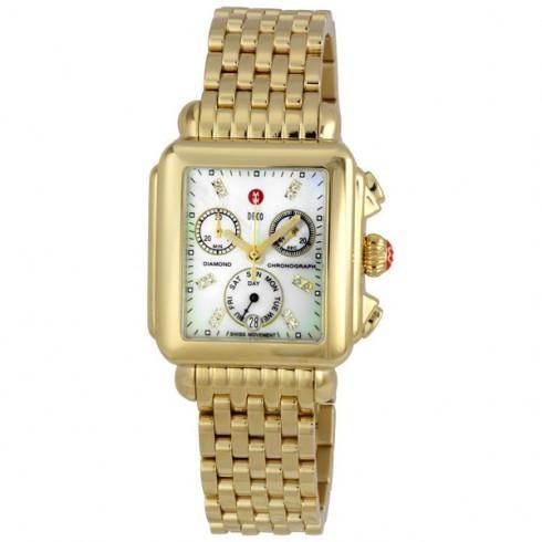 Deco Day Diamond Gold-tone Ladies Watch