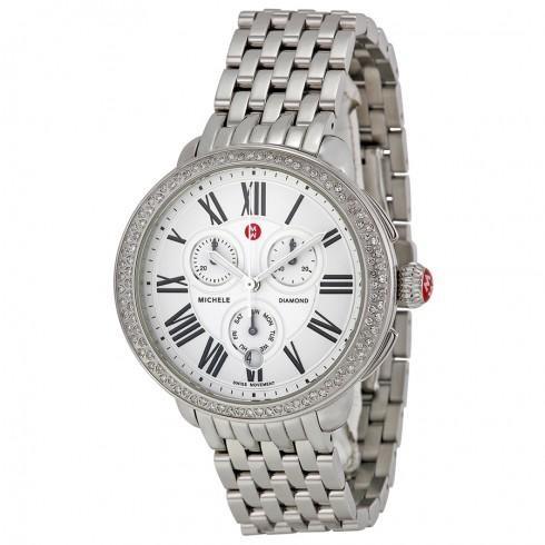 Serein Silver Dial Chronograph Stainless Steel Lad...