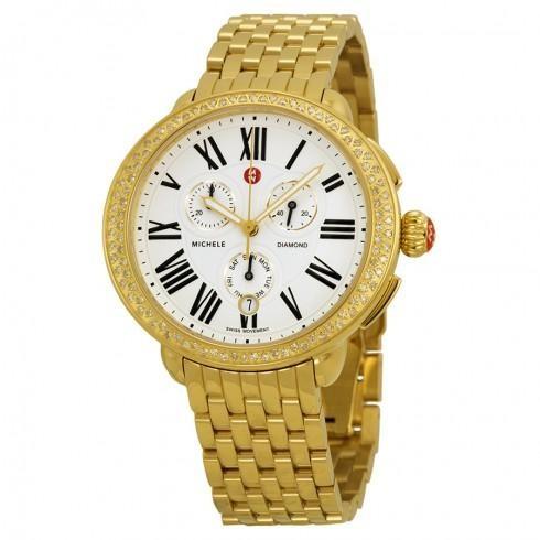 Serein Diamond Chronograph Gold-Tone Steel Ladies ...
