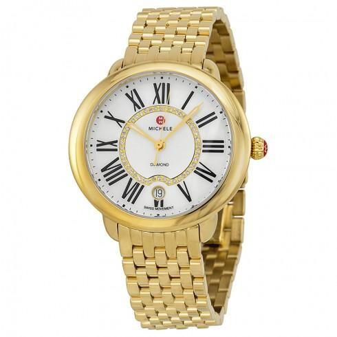 Serein Mother of Pearl Dial Gold-tone Stainless St...