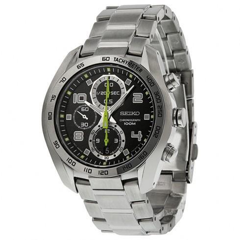 Chronograph Black Dial Stainless Steel Men's Watch
