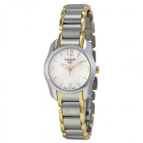 T-Wave Mother of Pearl Dial Two-tone Ladies Watch