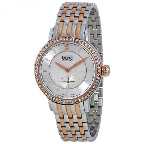 Two-Tone Case Rose Gold-tone Dial Crystal Ladies W...