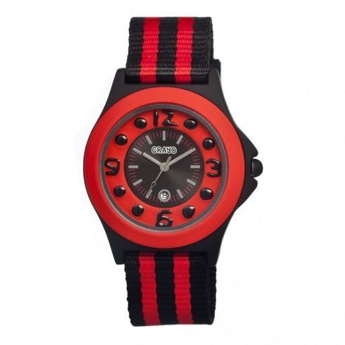 Carnival Black and Red Dial Black and Red Nylon La...