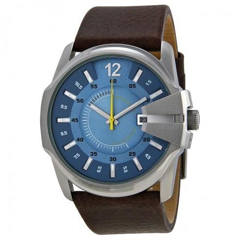 Not So Basic Blue Dial Brown Leather Men's Watch
