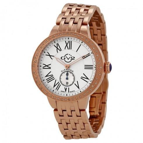 Astor Rose Gold-tone Diamond Bezel Quartz Ladies W...