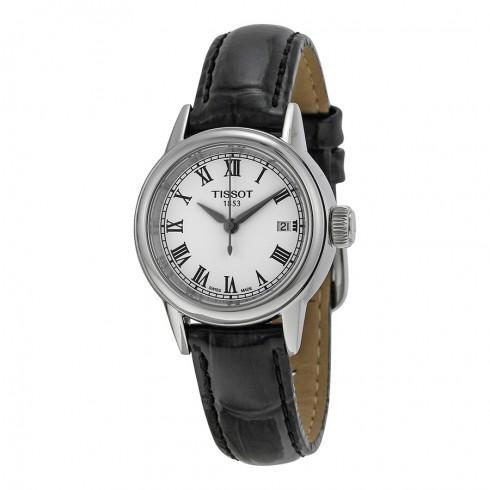 Carson White Dial Black Leather Ladies Watch