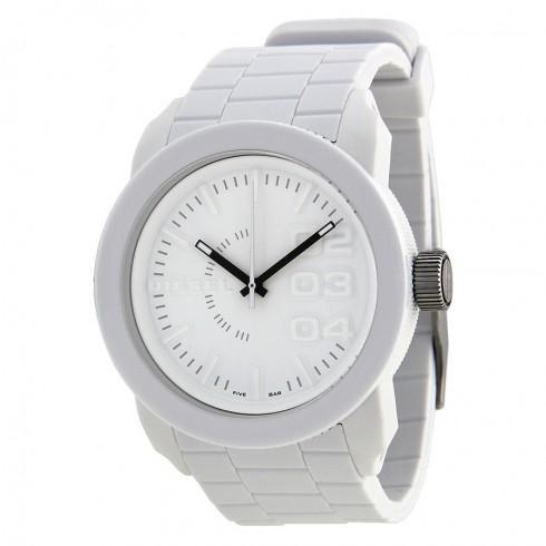 Double Down White Rubber Men's Watch