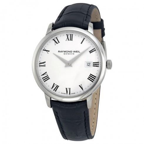 Toccata White Dial Black Leather Men's Watch