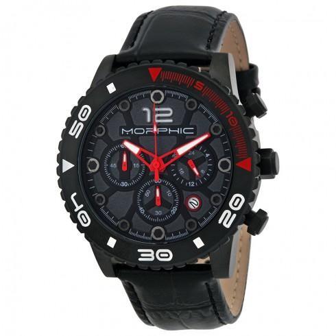 M33 Black Dial Chronograph Black Leather Men's Wat...