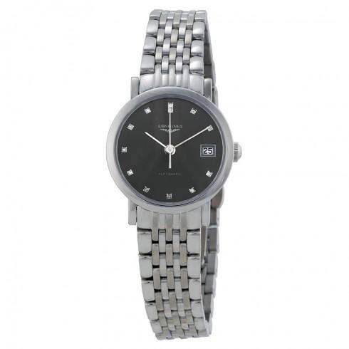 Flagship Black Dial Stainless Steel Ladies Watch
