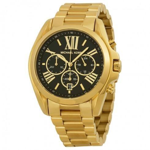Mid-Size Bradshaw Chronograph Black Dial Gold Tone...