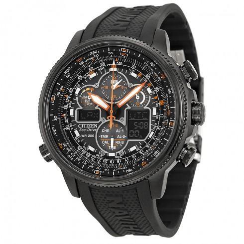 Navihawk A-T Eco Drive Black Dial Black Rubber Men...
