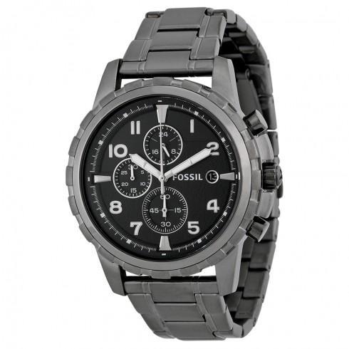 Dean Chronograph Black Dial Smoke Grey Ion-plated ...
