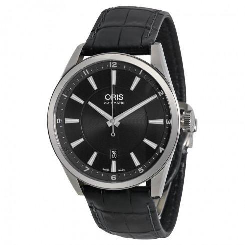 Artix Date Automatic Black Dial Black Leather Men'...