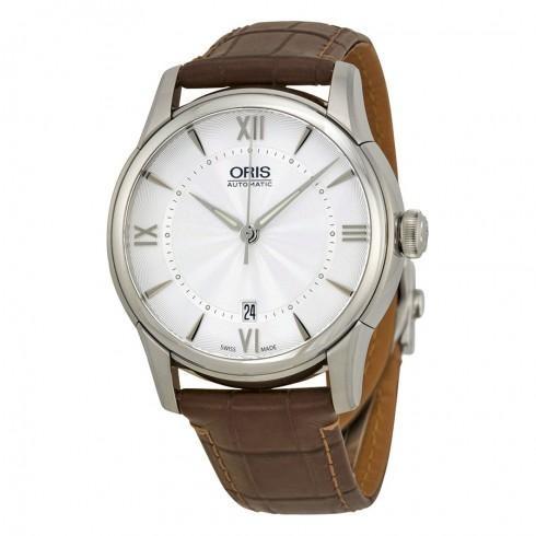 Oris Artelier Automatic Silver Dial Brown Leather ...