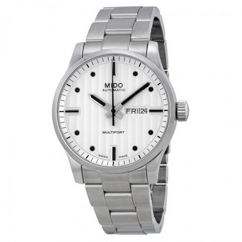 Multifort Automatic White Dial Stainless Steel Men...