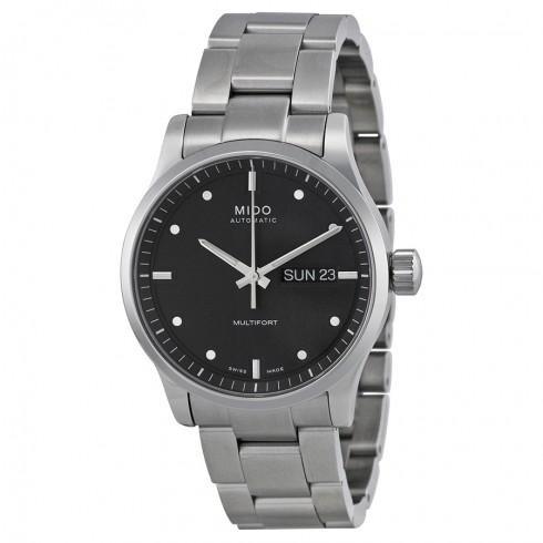Multifort Automatic Black Dial  Stainless Steel Me...