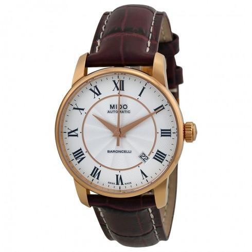 Baroncelli Silver Dial Brown Leather Men's Watch