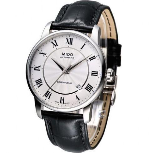 Baroncelli White Dial Black Leather Men's Watch M8...