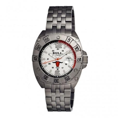 Robust White Dial Grey Titanium Men's Watch