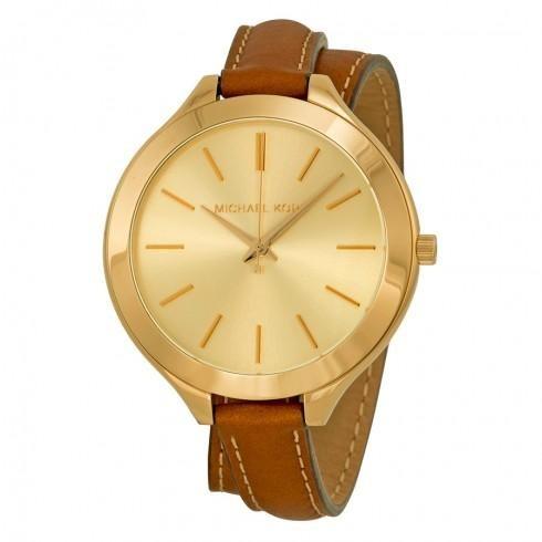 Runway Champagne Dial Tan Leather Ladies Watch