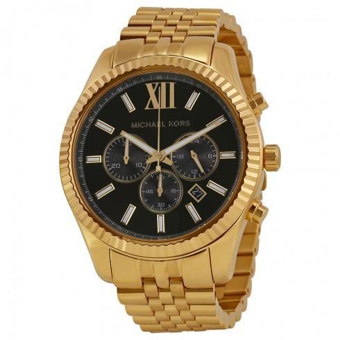 Lexington Chronograph Black Dial Gold-tone Men's W...