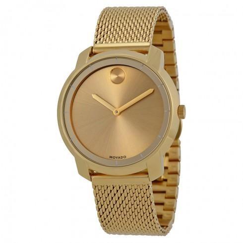 Bold Gold Dial Gold Ion-plated Mesh Watch