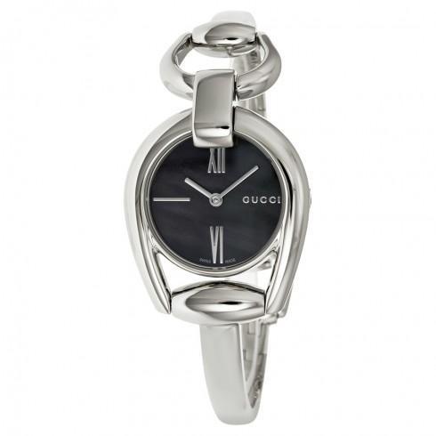 Horsebit Collection Black Mother of Pearl Dial Sta...