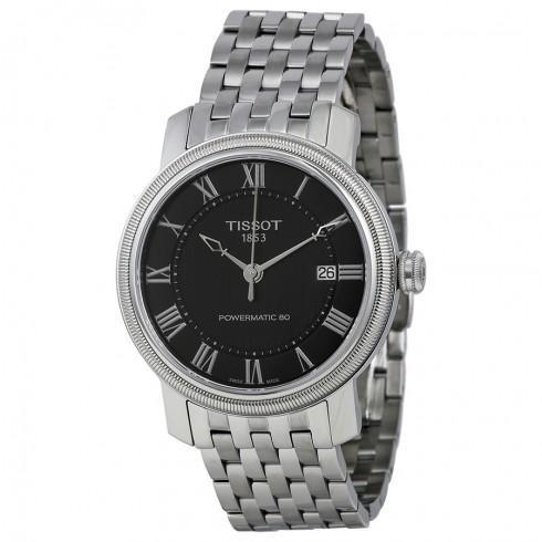 T-Classic Bridgeport Powermatic 80 Black Dial Stai...