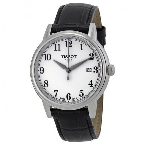 Carson White Dial Black Leather Men's Watch