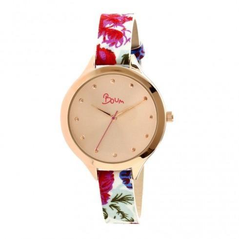 Bijou Rose Dial Floweral Patterned Leather Ladies ...
