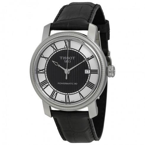 Bridgeport Black Dial Black Leather Automatic Men'...