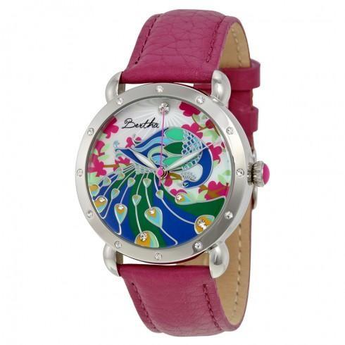 Didi Peacock Mother of Pearl Dial Steel Case Purpl...